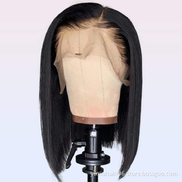 13X4Lace Frontal Bob Wig Pre Plucked With Babyhair Cuticle Aligned Raw Virgin Human Hair 150% Density Wigs For Black Women